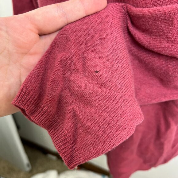 Magaschoni Cashmere Sweater L Pink V-neck Knit Solid Pullover Womens - Picture 5 of 10